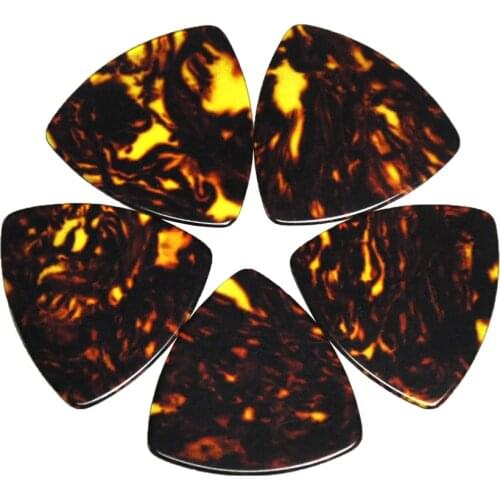 100pcs Medium 0.71mm 346 Rounded Triangle Guitar Picks Plectrums Blank Celluloid Brown Tortoise