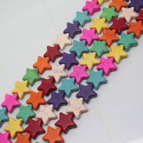 Mini. Oder is $7!15,20,25mm Multicolor Turquoises Star Loose Beads 15"