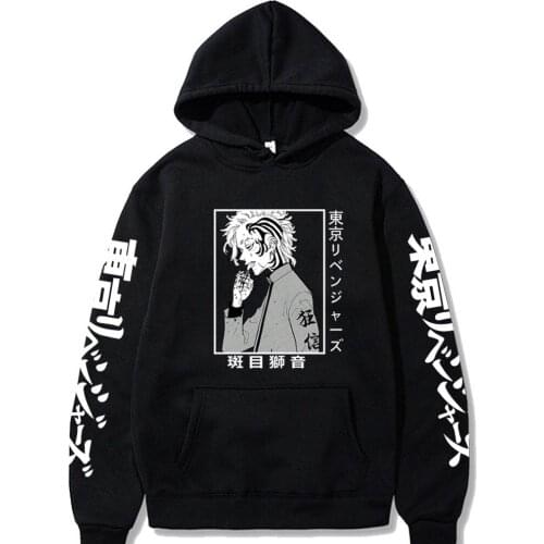Anime Tokyo Revengers Shion Madarame Print Hoodies Men Hip Hop Long Sleeve Sweatshirts Harajuku Pullover