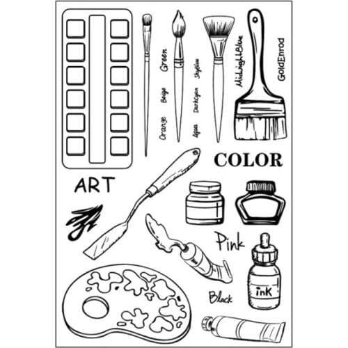 Painting Set Transparent Silicone Stamp Seal For DIY Scrapbooking Album Decorative Clear Stamp Office School Supplies Stationery