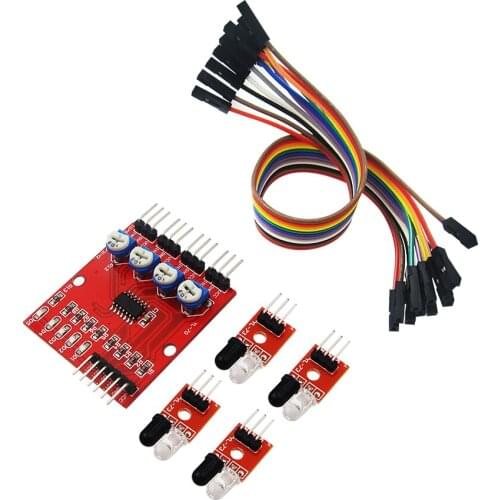 5set Four-way infrared tracing / 4 channel tracking module / transmission line modules / obstacle avoidance