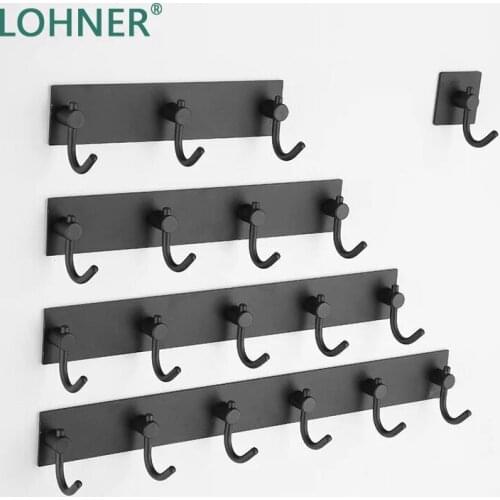 Lohner Hole-Free Row Door Wall Towel Hook Bathroom Activity Storage Rack Wholesale Handdoek Haakjes Kapstok Ganchos De Pared
