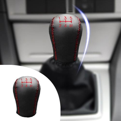 Non-Slip Leather Gear Knob Stick Covers MT For Ford Focus 06-08 Fiesta 09-11 Mondeo 04-05 Car Decor Shift Knob Shell