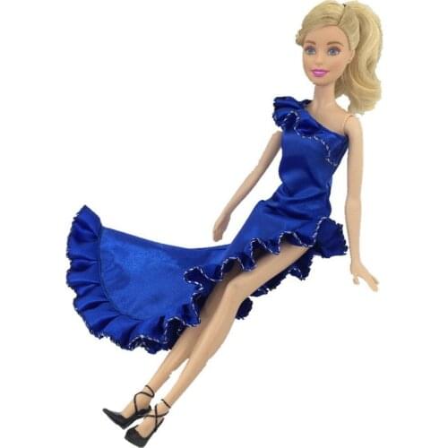Fashion Royal Blue Fishtail Dress 1/6 BJD Clothes for Barbie Doll Clothes Princess Outfit Evening Party Gown 30cm Doll Accessory