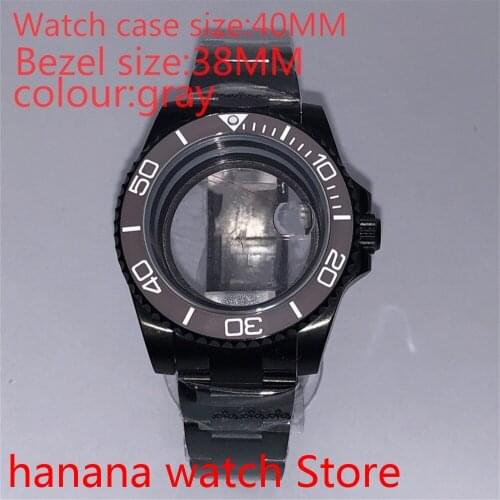 Suitable for NH35 36 Mingzhu2813 Miyata self-winding 40mm transparent black box series, with rotating ceramic gray bezel