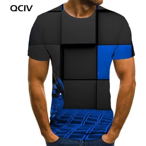 QCIV Brand Psychedelic T-shirt Men Geometry Funny T shirts Pattern Tshirt Printed Abstract Anime Clothes Mens Clothing T shirts