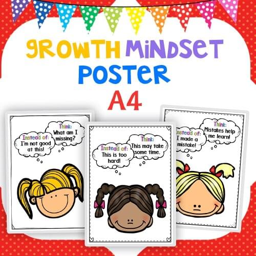 10PCS Baby Growth Mindset Poster Develop good habits Growth thinking Cards Educational Children Baby Classroom Decoration Poster