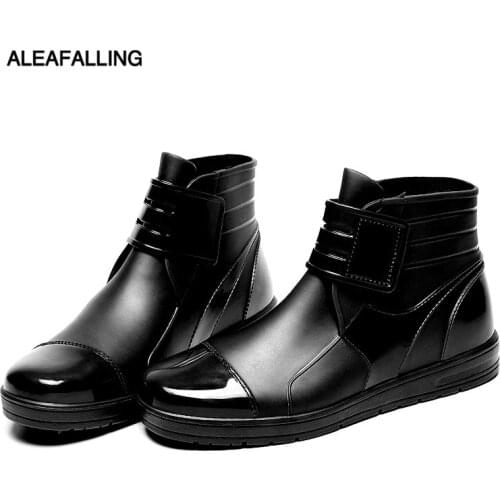 Aleafalling Mens High Tube Rain Boots Waterproof Shoes Unisex Soft Sole Garden Kitchen Lady Smart Shoes Boys Car Washing Shoes