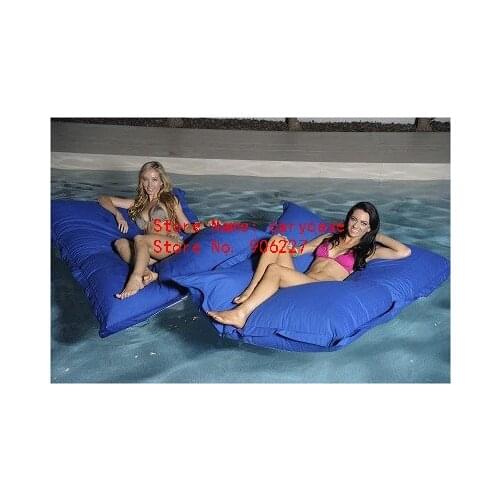 Blue UV resistant Outdoor waterproof large floating bean bag , Giant pool side beanbag chair on the water sofa cover only
