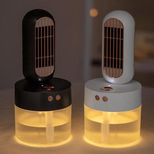Humidifier Fan 3-in-1 Mini Portable USB Rechargeable Air Cooling Fan Water Spraying Humidifier create comfortable surroundings