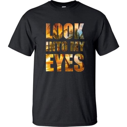 Look Into My Eyes Tshirt Men Black Music Tshirt Summer Cotton Short Sleeve Rock Kpop Workout Loose Hip Hop T-Shirt Tees Tops