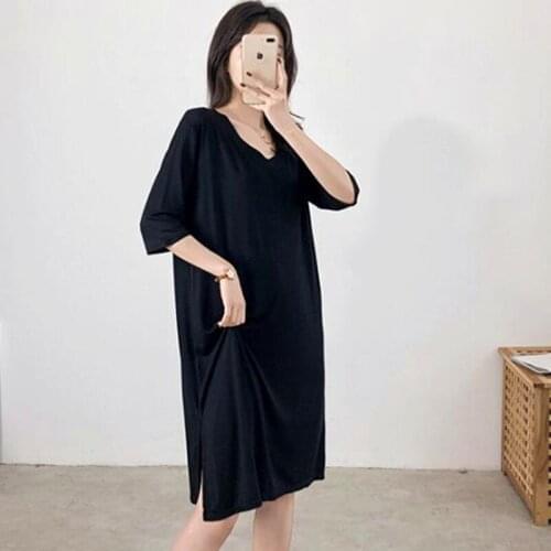 Nuisette femme new sexy sleepwear women spring summer cotton night dress casual loose ladies nightwear nightgowns female