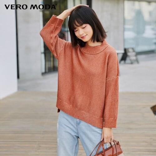 Vero Moda Women Vintage Pullover Round Neck Off Shoulder Sweater | 320313003