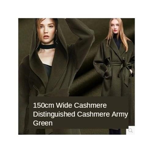 820gsm 10% cashmere 90% superfine wool dark army green double-sided cashmere coat fabric haute couture clothing fabric
