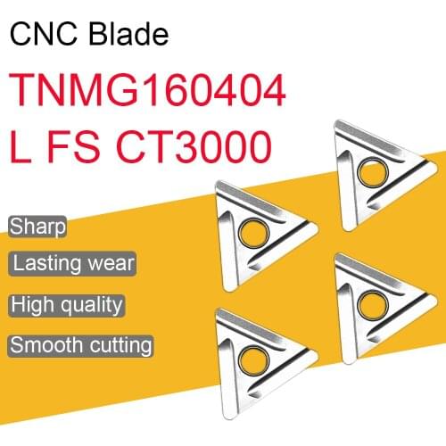 10PCS TNMG 160404 L FS CT3000 External Turning Tools Cermet Grade Carbide Insert Lathe Cutter Tool Turning Tool