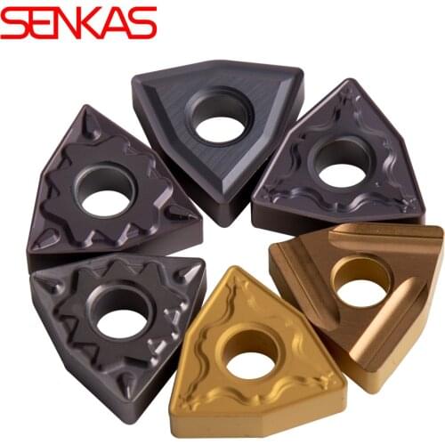 SENKAS 10PCS WNMG08 Carbide Inserts for External Turning Tool WNMG Blade Blade Stainless Steel/Steel Parts Cutter CNC Lathe