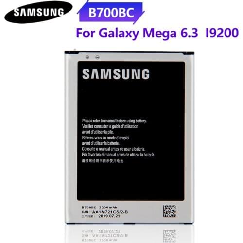 100% Original Phone Battery B700BC B700BE For SAMSUNG Galaxy I9200 Mega 6.3 8GB Replacement Battery 3200mAh
