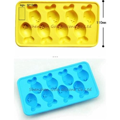 100pcs/lot Luo Hasi Q fish ice lattice - animals silicone ice box ice lattice ice mold creative gifts