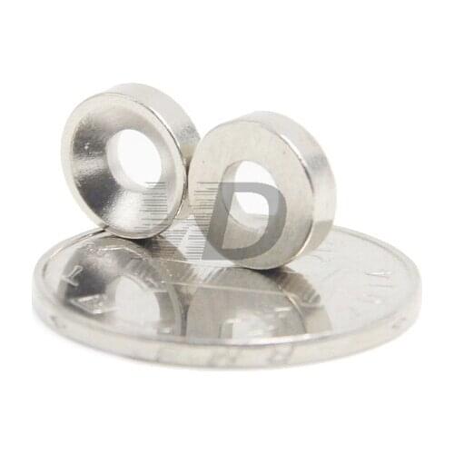 100pcs Super Strong Round Neodymium Countersunk Ring Magnets 10mm x 3mm Hole: 3mm N35 Neodymium Magnet Free Shipping