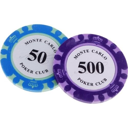 14pcs Clay Poker Chips Games Gambling Coins Board Games Props for Games Playing Multi-colors