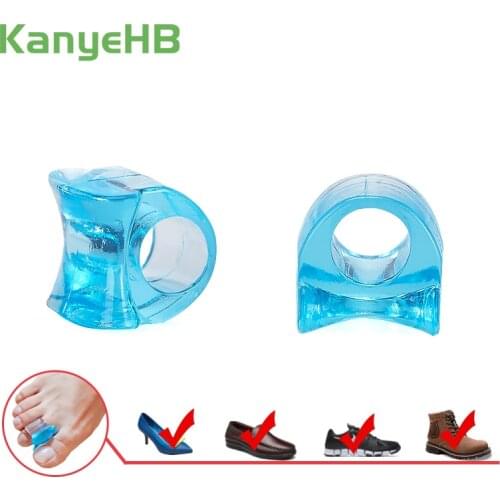 2pcs Blue Toe Separator Bone Corrector Straightener Silicone Gel Foot Toe Protector Bunion Adjuster Relief Feet Pain Massager