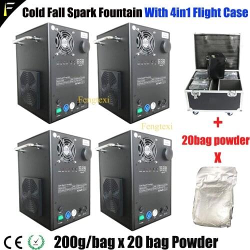 20bags Ti Powder Assembly Gift ) 4units Wireless Control Sparklers Sliver Spark Fountain Sparklers with Flight Case
