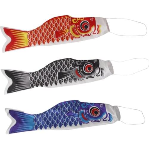 3pcs 40cm Koi Nobori Carp Wind Sock Koinobori Fish Kite Flag Hanging Decor