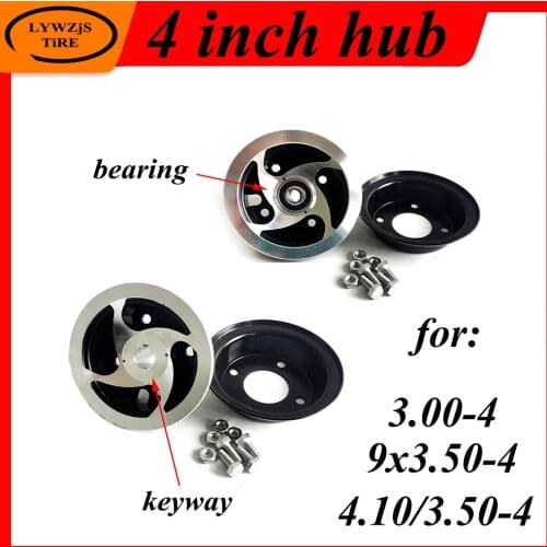 4 Inch 4.10/3.50-4 9x3.50-4 Hub Aluminium Alloy Wheel Rim Keyway Bearing Hub for MiNi Moto,ATV&Go Kart Electric Scooter