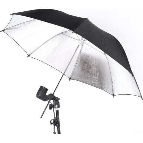 83cm 33in Studio Photo Strobe Flash Light Reflector Black Silver Umbrella