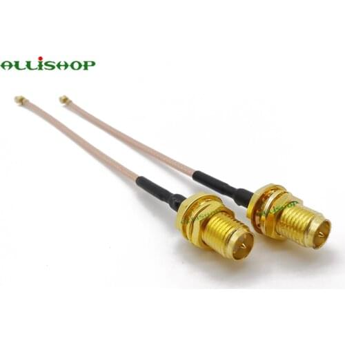 ALLiSHOP 2Pcs Extension pigtail RP-SMA female brooches plug adapter to U.FL IPX connectors RG178 cable for Wifi router GPS AP