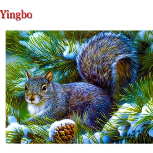 Diy 5D Diamond Painting Animals Squirrel Diamond Embroidery Full Square Drill Diamond Mosaic Cross Stitch Landscape Home Decor