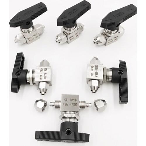 Free shipping Fast twist 2 way straight ball valve OD 6 8 10 12mm for hose PU tube stainless steel 304 high pressure temperature