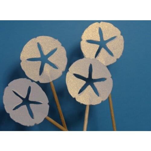 Glitter Sand dollar Cupcake Toppers Bachelorette bridal shower wedding engagement Food Picks birthday party decorations