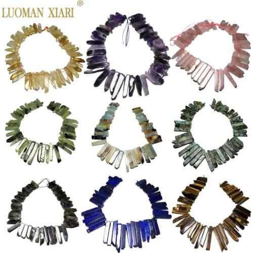 Wholesale Irregular Strip-type 4-45mm 100% Natural Stone Beads For Jewelry Making Amethysts Crystal Onyx DIY Bracelet Necklace