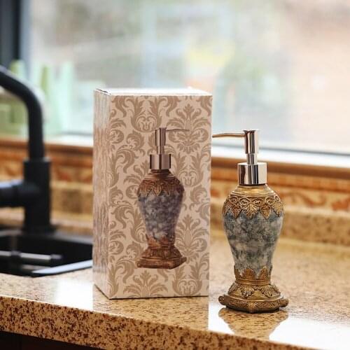 Liquid Soap Bottle Agate Patterned Storage Bottling Dispenser Bathroom Vintage Shampoo Body Wash Hair Conditioner Bottle