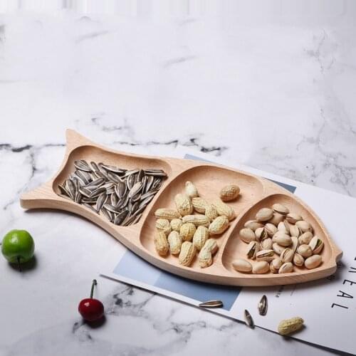 Whole Wood Irregular Oval Solid Wood Pan Plate Fruit Dishes Saucer Tea Tray Dessert Dinner Plate Tableware Set