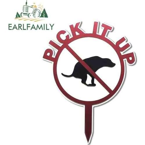 EARLFAMILY 13cm x 10cm For No Dog Poop Fine Decal Graffiti Car Stickers Campervan Car Accessories Surfboard For JDM SUV RV
