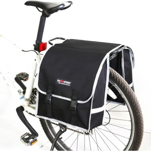 City Bicycle Pannier Bags With Rain Cover & Reflective Stripe Waterproof Bicycle Rear Seat Panniers Pack Bike Accessories