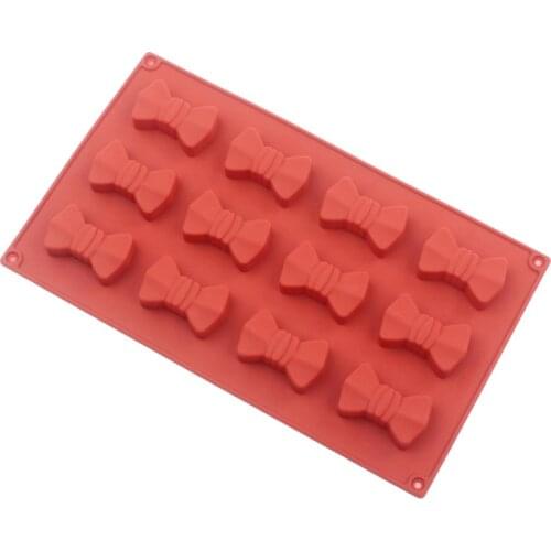 Crystal drop mold 12-row bow silicone cake mold, bow tie chocolate biscuit mold, baking tool