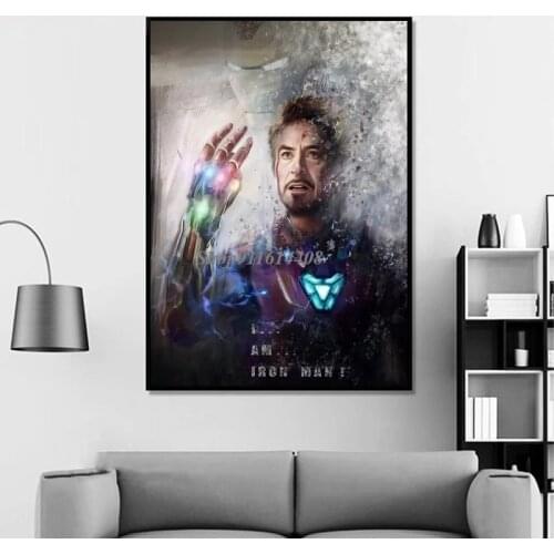 Disney Canvas Painting Marvel Movie Iron Man Captain America Prints Superhero Posters Wall Art Pictures for Bedroom Home Decor