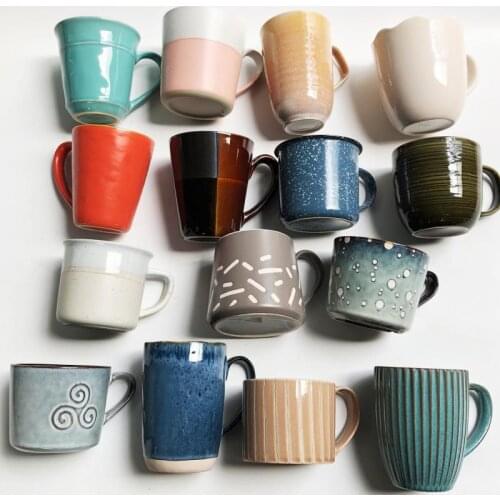 Creative ceramic mug Japanese style personality breakfast mug milk mug couples home coffee mug men and women water cups