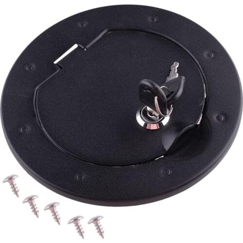 Beler Locking Fuel Filler Door Gas Tank Cap Cover Fit For Jeep Wrangler JK 2/4 Door 2007-2013 2014 2015 2016 2017 Aluminum Alloy