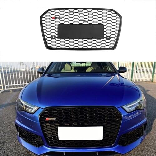 For A6 Front Grill For A6 S6 2016 2017 2018 Modified Front Bumper Grilles Mesh Cover Racing Grills Grille For Trims