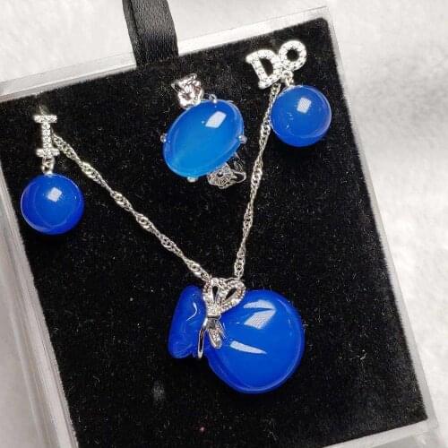 New Turkish Blue Jade Three-Piece Set