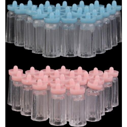 New Hot Plastic Mini Baby Milk Bottles Baby Shower Favors 24PCS Candy Chocolate Boxes Party Wedding Decorations Supplies Favors