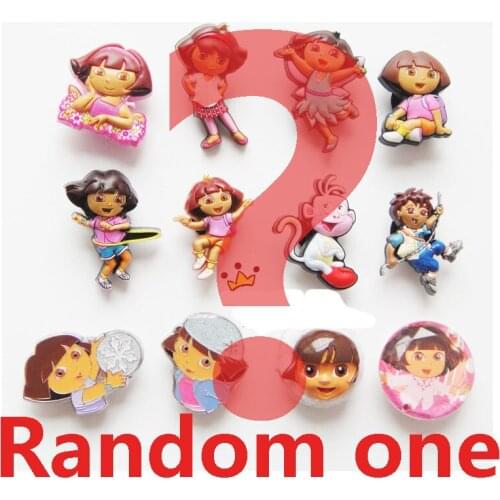 Geniune Cute Shoe Charms Accessories Cartoon Anime Figures Dora Explorers Shoes Buckle Decorations for Sandals Charms Kids Gift