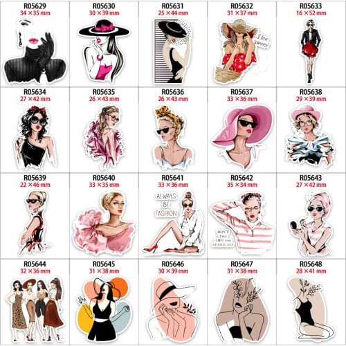 New Fashion Girl Character Printed Flatback Planar Resin 10pcs/lot for Hair Bows Planar Resin Crafts R0563 R0564