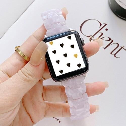 Suitable For Apple 1 2 3 4 5 6 SE Watch Wristband Resin Strap 38mm 40mm 42mm 44mm Woman Bracelet New Fashion Wristband