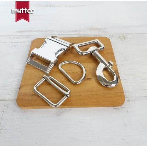 Retail(metal buckle+adjust buckle+D ring+metal dog clasp/set)silvery 30mm DIY dog collars leash accessories Zinc Alloy