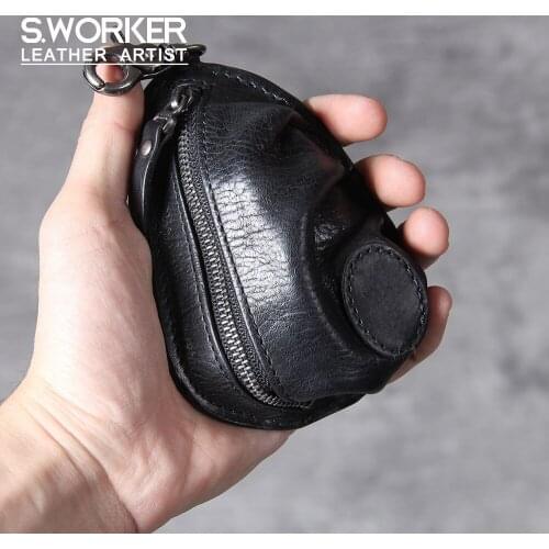 Handmade Genuine Leather Key Chain Mens Fashion Waist Car Key Chain Remote Case Multifunction Vintage Style Women